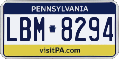 PA license plate LBM8294
