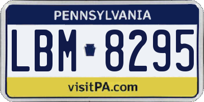 PA license plate LBM8295