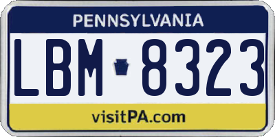 PA license plate LBM8323