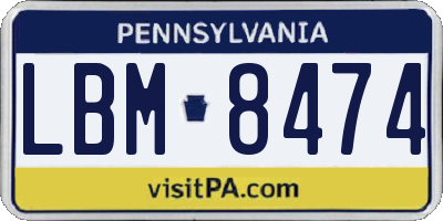 PA license plate LBM8474