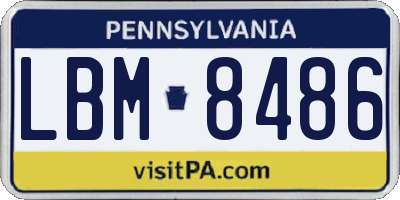 PA license plate LBM8486