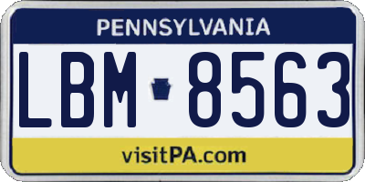 PA license plate LBM8563