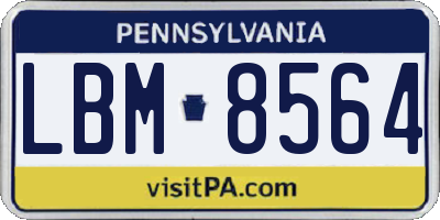 PA license plate LBM8564