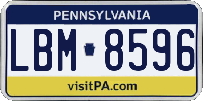 PA license plate LBM8596