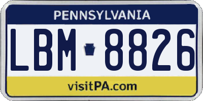 PA license plate LBM8826