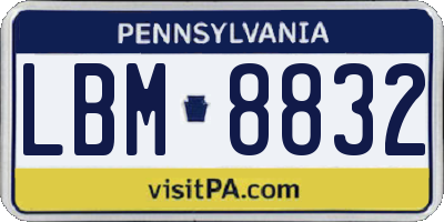 PA license plate LBM8832