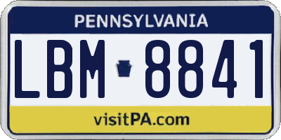 PA license plate LBM8841