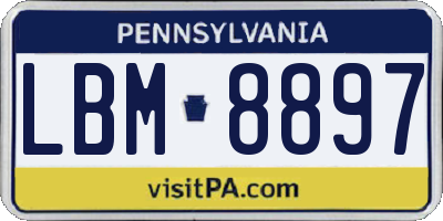 PA license plate LBM8897