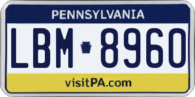 PA license plate LBM8960