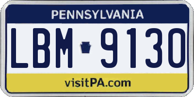 PA license plate LBM9130