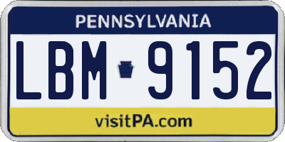 PA license plate LBM9152