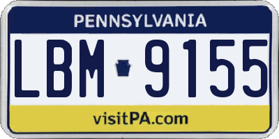 PA license plate LBM9155