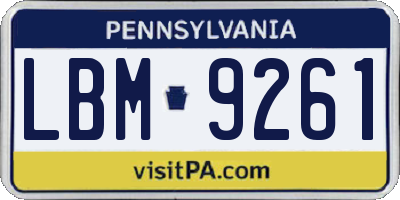 PA license plate LBM9261