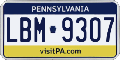 PA license plate LBM9307