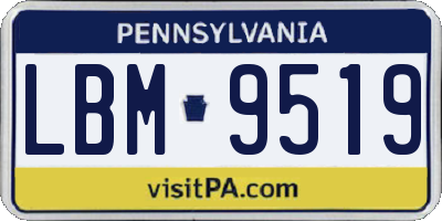 PA license plate LBM9519