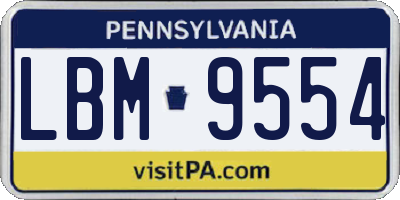 PA license plate LBM9554
