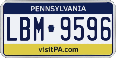 PA license plate LBM9596