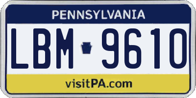 PA license plate LBM9610