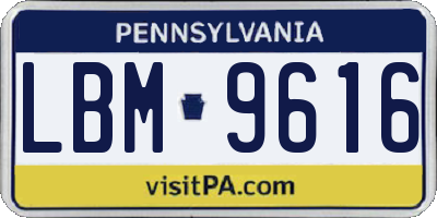PA license plate LBM9616