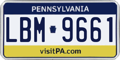 PA license plate LBM9661