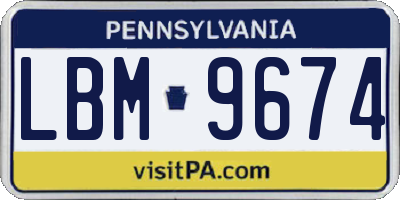 PA license plate LBM9674