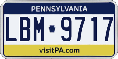 PA license plate LBM9717