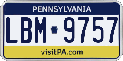 PA license plate LBM9757
