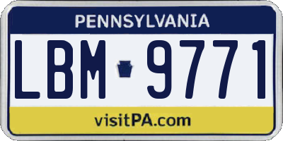 PA license plate LBM9771