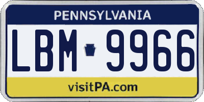 PA license plate LBM9966