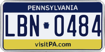 PA license plate LBN0484