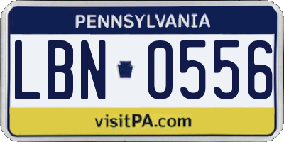 PA license plate LBN0556