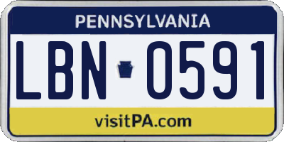 PA license plate LBN0591