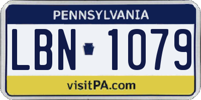 PA license plate LBN1079