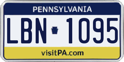 PA license plate LBN1095