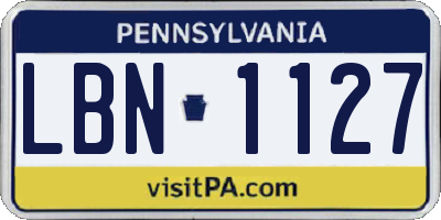 PA license plate LBN1127