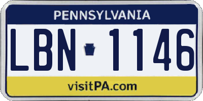 PA license plate LBN1146