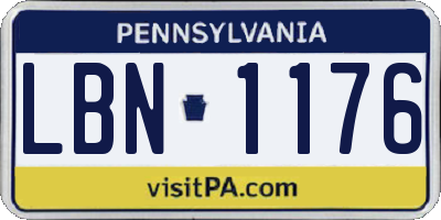 PA license plate LBN1176