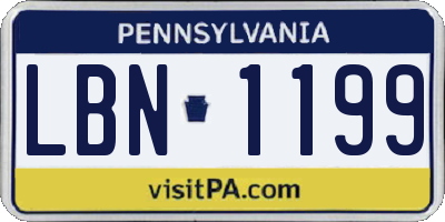 PA license plate LBN1199