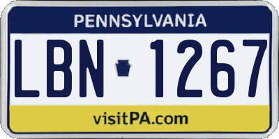 PA license plate LBN1267