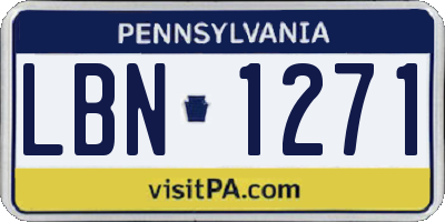 PA license plate LBN1271