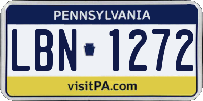 PA license plate LBN1272