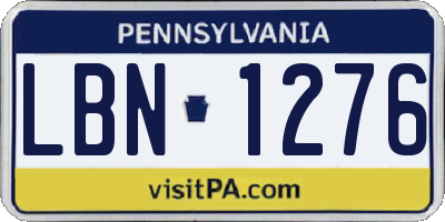 PA license plate LBN1276