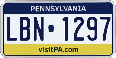 PA license plate LBN1297