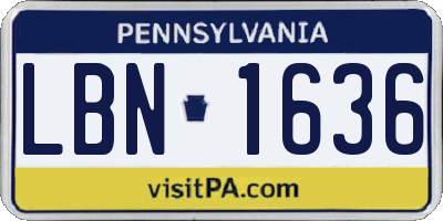PA license plate LBN1636