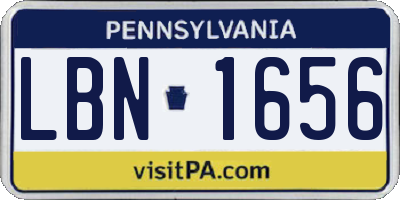 PA license plate LBN1656