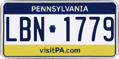 PA license plate LBN1779