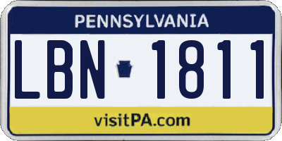 PA license plate LBN1811