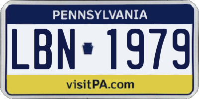 PA license plate LBN1979