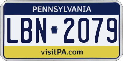 PA license plate LBN2079