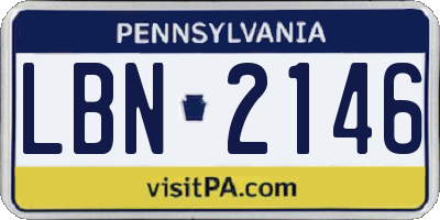 PA license plate LBN2146